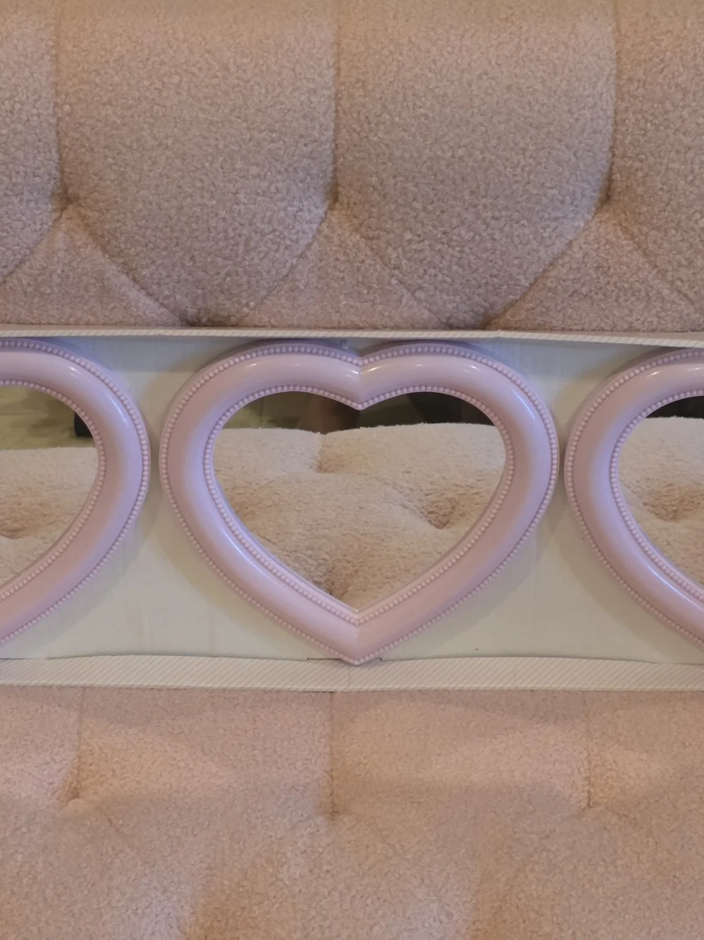 Pink Heart-Shaped Wall Mirror Trio - Decorative Home Wall Decor